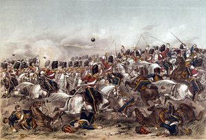 Battle of Balaclava. Brilliant charge of the Scots Greys, 25th October 1854, engraved by Augustus Butler, published by Stannard and Dixon, London