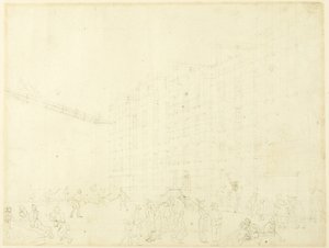 Study for Fleet Prison, from Microcosm of London by Augustus Charles Pugin