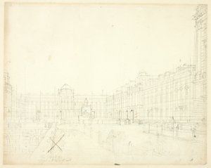 Study for Somerset House, Strand, from Microcosm of London