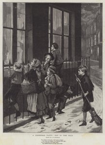 A Christmas Party, Out in the Cold by Augustus Edward Mulready