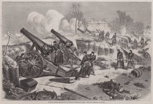 Prussian siege battery in the park of Le Raincy during the Siege of Paris, Franco-Prussian War