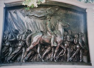 The Robert Gould Shaw (1837-63) Memorial to the African-American 54th Massachusetts Regiment by Augustus Saint Gaudens