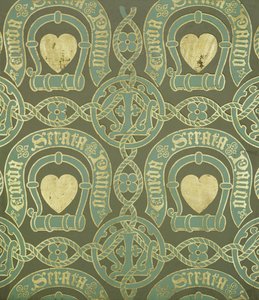Heart Motif Ecclesiastical Wallpaper Design by Augustus Welby Northmore Pugin