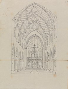 Sketch of the Interior of a Gothic Church by Augustus Welby Northmore Pugin