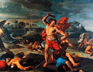Samson slaying Philistines by Aureliano Milani