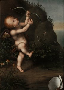 Cupid with a bow, before 1593 by Aurelio Luini