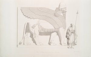 A Winged Human-Headed Lion from Nimroud [Calah], 1849 by Austen Henry Layard