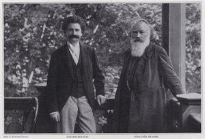 Composers Johann Strauss the Younger and Johannes Brahms, Vienna by Austrian Photographer