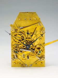 A month-going bodenstanduhr with equation of time and full calendar by Austrian School