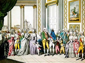 Emperor Leopold II and His Family Welcoming Ferdinand I, King of Naples and Sicily and His Family in Vienna by Austrian School