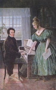 Franz Peter Schubert Playing the Piano by Austrian School