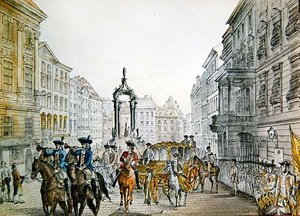 Imperial cortège in the Graben, Vienna, early 19th century by Austrian School