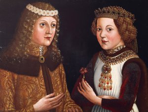 Ladislaus Posthumous King of Bohemia & Magdalena of Valois by Austrian School