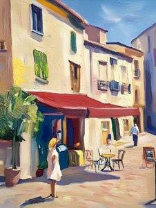 Charming European Cafe Street