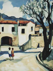 Children on Village Path by Avanesova Elena