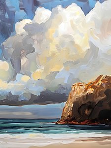 Clouds Over Golden Cliffs by Avanesova Elena