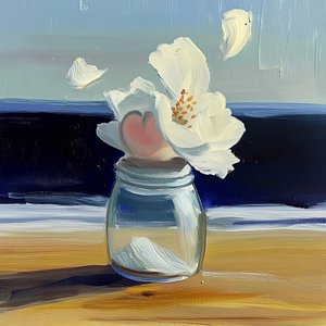 Coastal Flower In Jar by Avanesova Elena