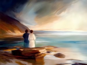 Coastal Sunset Couple