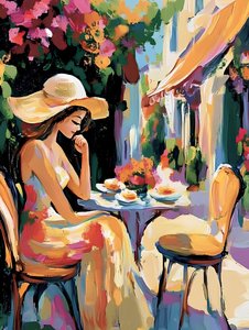 Colorful Cafe Afternoon