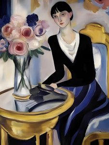 Elegant Lady With Roses
