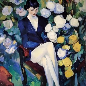 Elegant Woman Garden