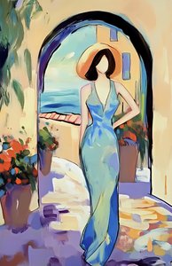 Elegant Woman Sea View