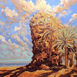 Golden Desert Palms by Avanesova Elena