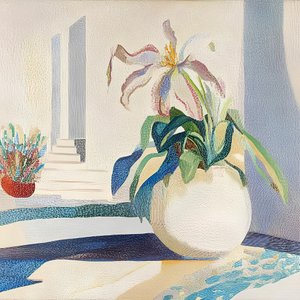 Potted Lily and Steps by Avanesova Elena