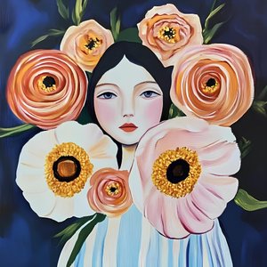 Serene Floral Portrait by Avanesova Elena