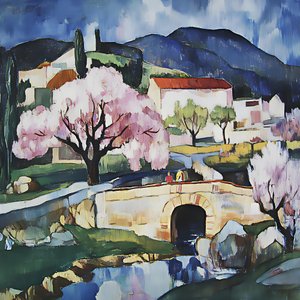 Spring Village Blossom by Avanesova Elena