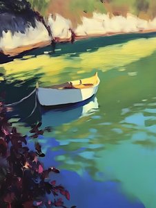Sunny Boat Reflections by Avanesova Elena