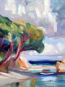 Vibrant Coastal Trees by Avanesova Elena