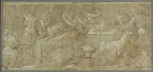 Aeneas and His Companions Preparing Animals for Sacrifice
