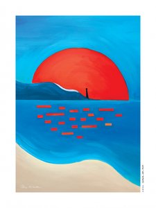 Red Sun Lighthouse by Awol Art Alex