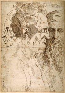 Three male heads juxtaposed by Baccio Bandinelli