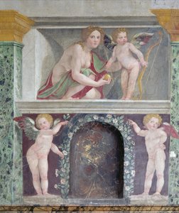 The Hall of Perspective (detail) by Baldassarre Peruzzi
