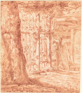 Encounter by the Garden Fence by Balthasar Anton Dunker