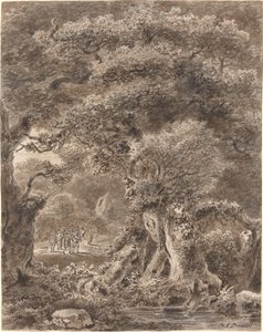 Musicians Traveling through a Forest
