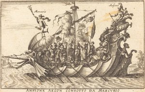 Amphion and Argonaut Led by Mercury by Balthasar Moncornet after Remigio Cantagallina