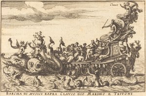 Barcha di Musici Rapra Clauco Dio Marino e Tritoni by Balthasar Moncornet after Remigio Cantagallina