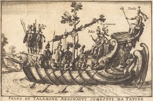 Peleus and Telamon, Argonauts led by Thetis by Balthasar Moncornet after Remigio Cantagallina