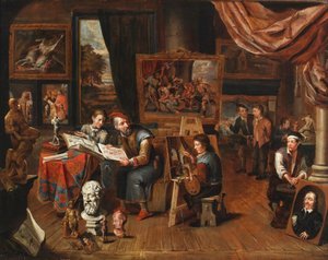 An Artist’s Studio by Balthasar van den Bossche