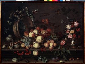 Still Life with Fruits, Flowers and Parrots (also called Still Life with Fruits, Shells and Insects)