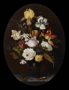 Still Life of Flowers in a Glass Vase by Balthasar van der Ast