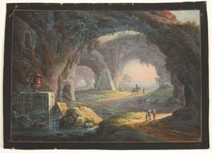 A Fantasy Landscape with Antique Ruins and Figures by Barbara Dietzsch