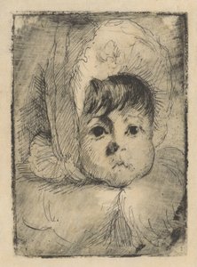Portrait of Elizabeth Mouton as a Child with a Cap on Her Head by Barbara Elisabeth van Houten