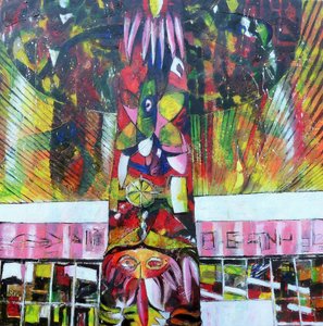 Vibrant City Abstract Column