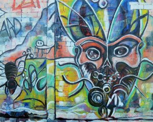 Vibrant Graffiti Monster