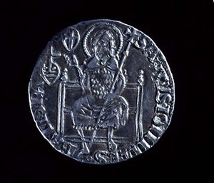 Reverse of a large guelf depicting St. John the Baptist, minted 1376 by Barduccio di Chierichino