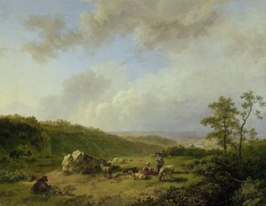 Landscape with a Rainstorm Threatening by Barend Cornelis Koekkoek